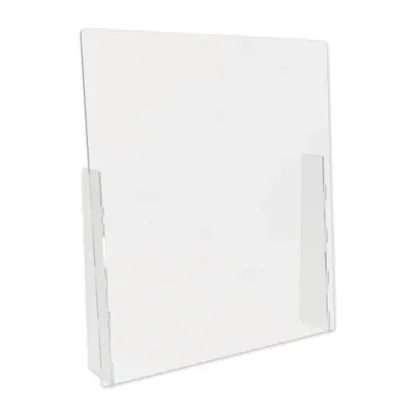 deflecto® Counter Top Barrier with Full Shield, 31.75" x 6" x 36", Acrylic, Clear, 2/Carton