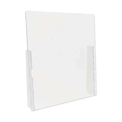 deflecto® Counter Top Barrier with Full Shield, 31.75" x 6" x 36", Polycarbonate, Clear, 2/Carton