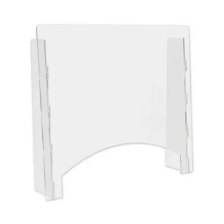 deflecto® Counter Top Barrier with Pass Thru, 27" x 6" x 23.75", Acrylic, Clear, 2/Carton