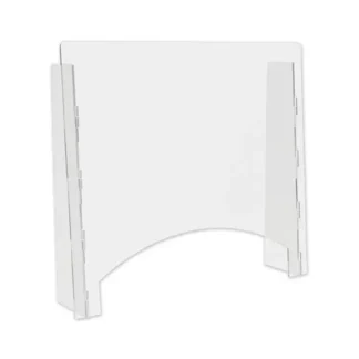 deflecto® Counter Top Barrier with Pass Thru, Polycarbonate, Clear, 2/Carton