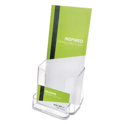 deflecto® DocuHolder for Countertop/Wall-Mount with Card Holder, Clear