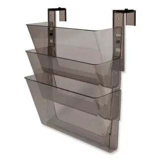 deflecto® DocuPocket Three-Pocket File Partition Set, Letter Size, Smoke, Set of 3