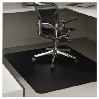 deflecto® EconoMat All Day Use Chair Mat for Hard Floors, 45" x 53", Black, Flat Packed