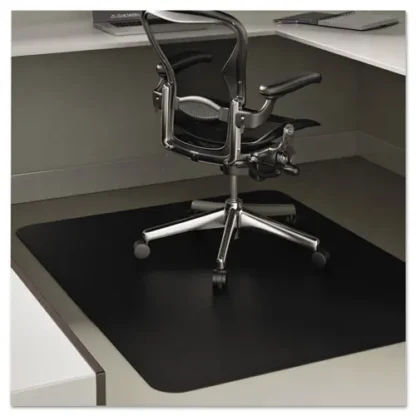 deflecto® EconoMat All Day Use Chair Mat for Hard Floors, 45" x 53", Black, Flat Packed