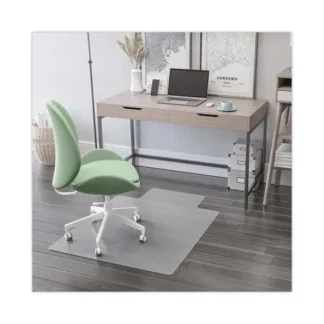deflecto® EconoMat All Day Use Chair Mat for Hard Floors, 46" x 60", Lipped, Clear