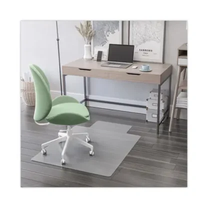 deflecto® EconoMat All Day Use Chair Mat for Hard Floors, 46" x 60", Lipped, Clear