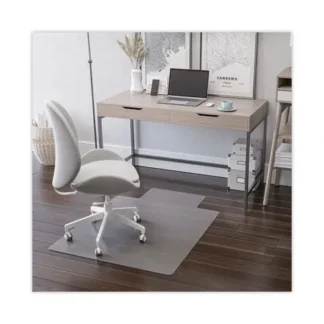 deflecto® EconoMat All Day Use Chair Mat for Hard Floors, 36" x 48", Lipped, Clear, Rolled Packed