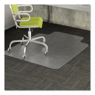 deflecto® EconoMat Occasional Use Chair Mat, Low Pile Carpet, 36" x 48", Lipped, Clear