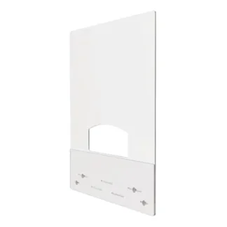 deflecto® Mounting Safety Barrier with Pass Thru, 31.5" x 38", Acrylic, Clear, 2/Carton