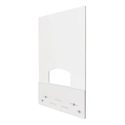 deflecto® Mounting Safety Barrier with Pass Thru, 31.5" x 38", Acrylic, Clear, 2/Carton