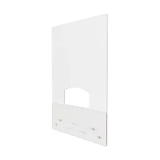 deflecto® Mounting Safety Barrier with Pass Thru, Polycarbonate, Clear, 2/Carton