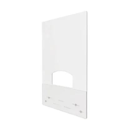 deflecto® Mounting Safety Barrier with Pass Thru, Polycarbonate, Clear, 2/Carton