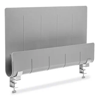 deflecto® Oasis Privacy Panel, Gray, 24" x 2.7" x 16.36"