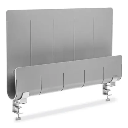 deflecto® Oasis Privacy Panel, Gray, 24" x 2.7" x 16.36"