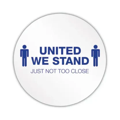 deflecto® Personal Spacing Discs, United We Stand, 20" Diameter, White/Blue, 50/Carton