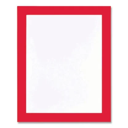 deflecto® Self Adhesive Sign Holders, Clear with Red Border, 2/Pack