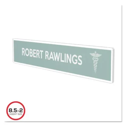deflecto® Superior Image Cubicle Nameplate Sign Holder, 8.5 x 2 Insert, Clear