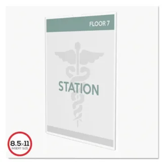 deflecto® Superior Image Cubicle Sign Holder, Clear, Vertical, 8.5 x 11 Insert