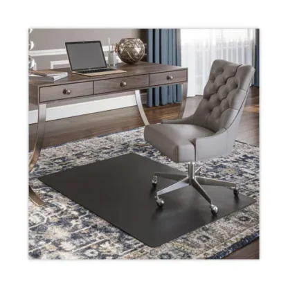 deflecto® SuperMat Frequent Use Chair Mat for Medium Pile Carpet, 45" x 53", Rectangular, Black