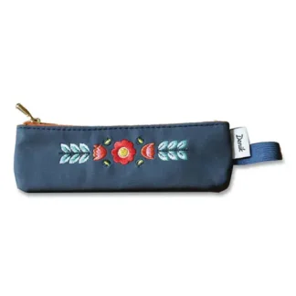 Denik Evelynn Zipper Vegan Suede Notebook Pouch, Blue/Red/Yellow, 2" x 6.5"