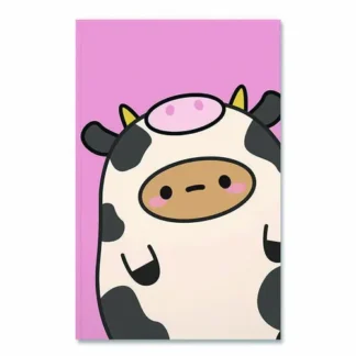 Denik Smoko Tayto Mootato Layflat Notebook, 1-Subject, Medium/College Rule, Pink/White/Brown Cover