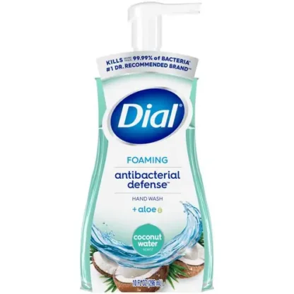 Dial® Antibacterial Foaming Hand Wash, Coconut Water Scent, 10 oz, 8/Carton