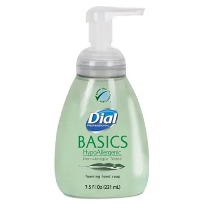 Dial® Professional Basics Hypoallergenic Foaming Hand Wash, Honeysuckle Scent, 7.5 oz, 8/Carton