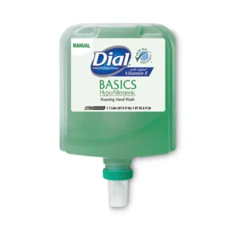 Dial® Professional Basics Hypoallergenic Foaming Hand Wash Refill, Honeysuckle Scent, with Vitamin E, 1.7 L, 3/Carton