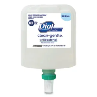 Dial® Professional Clean+Gentle Antibacterial Foaming Hand Wash Refill, Fragrance-Free, 1.7 L, 3/Carton