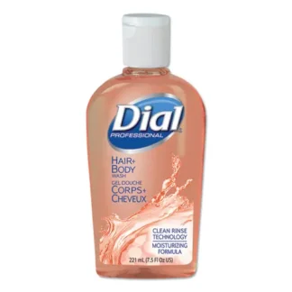 Dial® Professional Hair + Body Wash, Neutral Scent, 7.5 oz, 24/Carton
