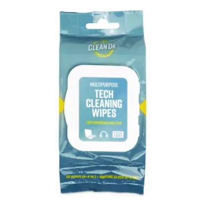 Digital Innovations ScreenDr Device and Screen Cleaning Wipes, Unscented, White/Gray, 20/Pack