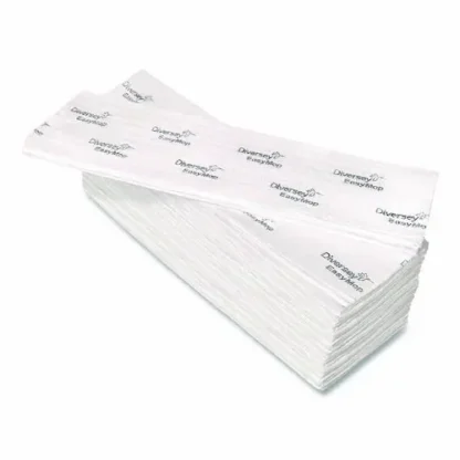 Diversey™ EasyMop Microfiber Dust Mop Pads, 16 x 5.3, White, 50/Pack