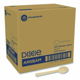 Dixie® Bamboo Cutlery, Mediumweight Spoon, 100/Pack, 10 Packs/Carton