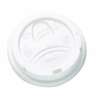 Dixie® Dome Drink-Thru Lids, Fits 10 oz to 16 oz Hot Cups, Plastic, White, 1,000/Carton