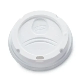 Dixie® Dome Lid, Fits 10 oz to 16 oz PerfecTouch Hot Cups / 12 oz to 20 oz WiseSize Hot Cups, Plastic, White, 500/Carton