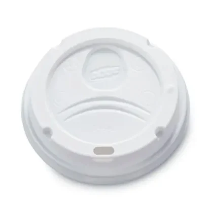 Dixie® Dome Lid, Fits 10 oz to 16 oz PerfecTouch Hot Cups / 12 oz to 20 oz WiseSize Hot Cups, Plastic, White, 500/Carton