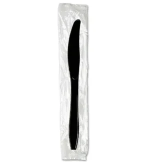 Dixie® Individually Wrapped Heavyweight Knives, Plastic, Black, 1,000/Carton