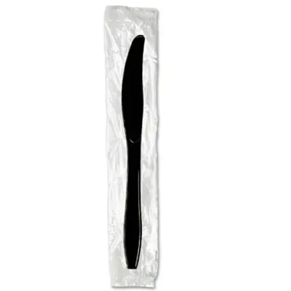 Dixie® Individually Wrapped Heavyweight Knives, Plastic, Black, 1,000/Carton