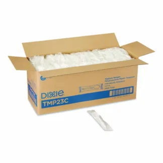 Dixie® Mediumweight Polypropylene Cutlery, Individually Wrapped, Teaspoon, Plastic, White, 1,000/Carton