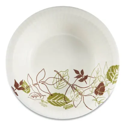 Dixie® Pathways Heavyweight Paper Bowls, 20 oz, Green/Burgundy, 500/Carton