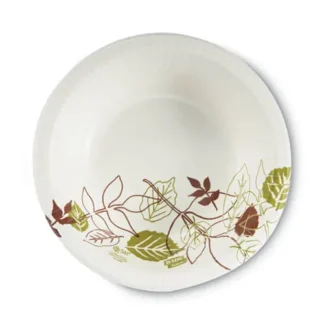 Dixie® Pathways Heavyweight Paper Bowls, 20 oz, White/Green/Burgundy, 125/Pack