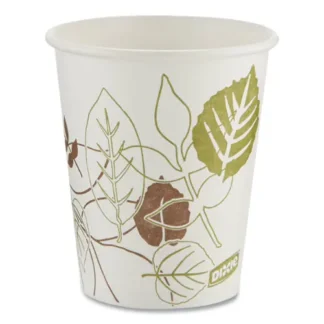 Dixie® Pathways Paper Hot Cups, 10 oz, White/Brown, 50/Sleeve, 20 Sleeves/Carton