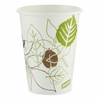 Dixie® Pathways Paper Hot Cups, 12 oz, White/Brown, 50/Pack