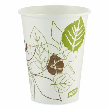 Dixie® Pathways Paper Hot Cups, 12 oz, White/Brown, 50/Pack