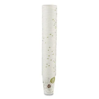 Dixie® Pathways Paper Hot Cups, 16 oz, White/Brown, 50/Pack