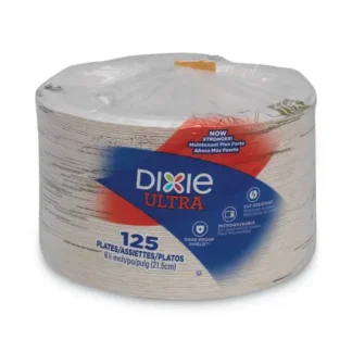 Dixie® Pathways Soak Proof Shield Heavyweight Paper Plates, 8.5" Diameter, Green/Burgundy, 125/Pack