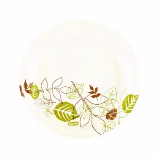 Dixie® Pathways Soak-Proof Shield Mediumweight Paper Plates, WiseSize, 8.5" dia, Green/Burgundy, 125/Pack