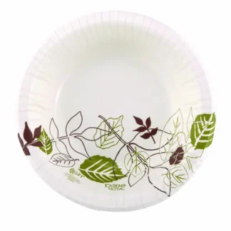 Dixie® Pathways with Soak Proof Shield Heavyweight Paper Bowls, WiseSize, 12 oz, Green/Burgundy, 125/Pack, 4 Packs/Carton