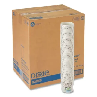 Dixie® PerfecTouch Paper Hot Cups, 10 oz, Coffee Haze Design, 50/Sleeve, 20 Sleeves/Carton