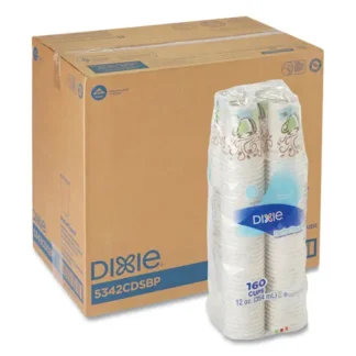 Dixie® PerfecTouch Paper Hot Cups, 12 oz, Coffee Haze Design, 160/Pack, 6 Packs/Carton
